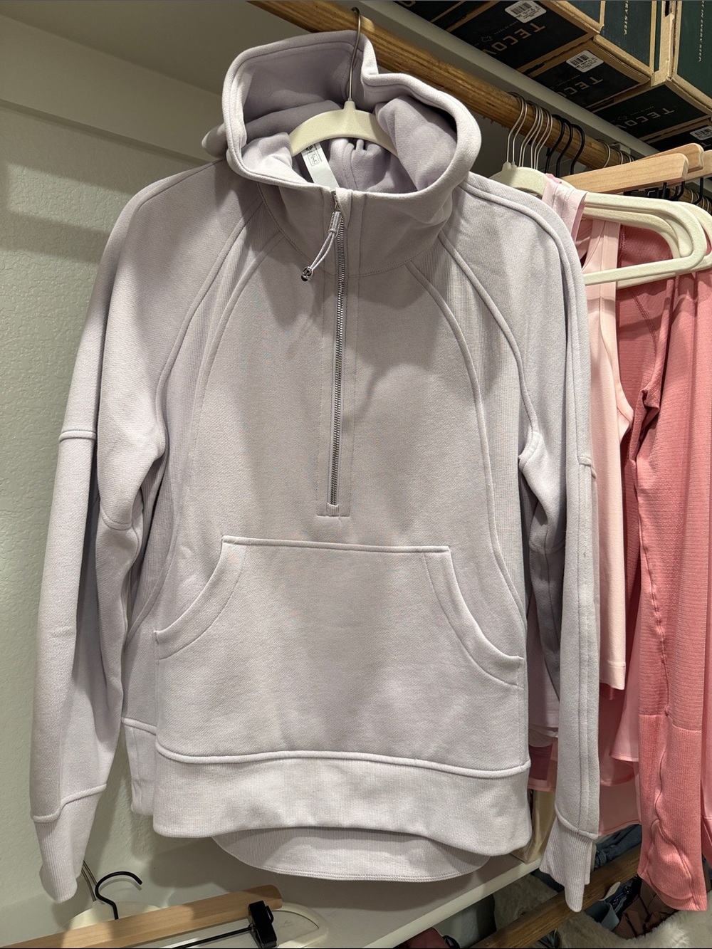 Lululemon Half-Zip Scuba Pullover Hoodie in Faint Lavender
